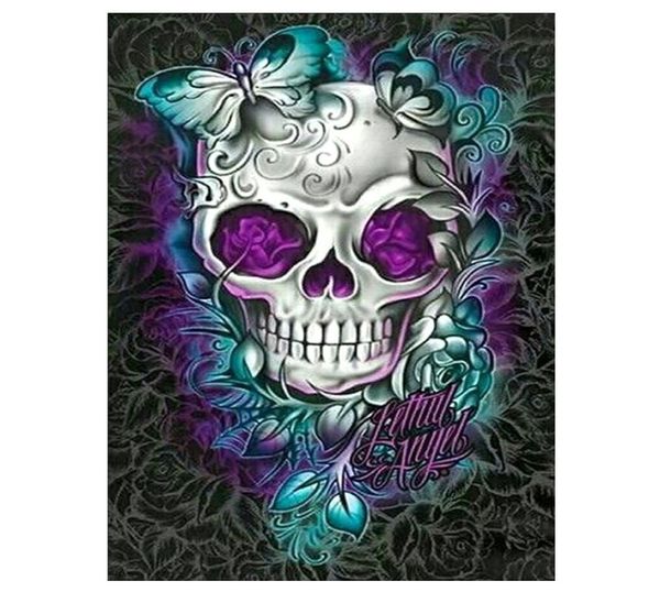 Pittura diamante rotondo pieno Cartoon cranio 5D fai da te diamante ricamo mosaico paesaggio arte kit decorazione della casa regalo2057328