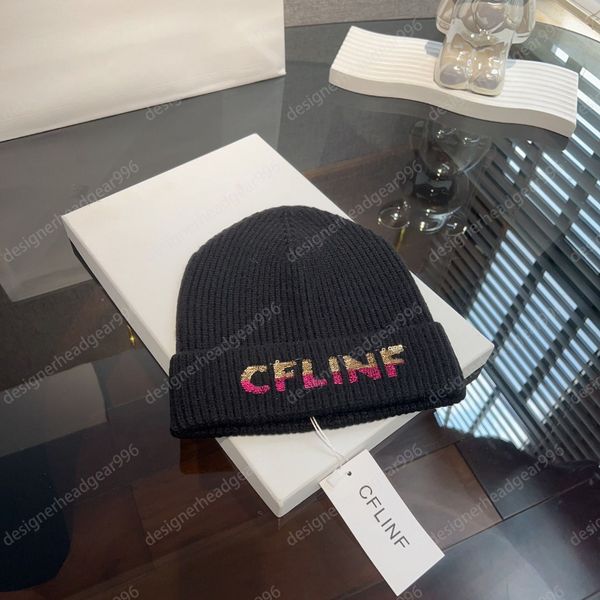 Cappello Beanie Cappello Di Lana Cappello Firmato Stile Francese Lettera Con Paillettes Cappello Freddo Lavorato A Maglia Ricamato Per Uomini E Donne Cappello Lavorato A Maglia Di Lana Cappello Caldo Invernale Cappelli Aderenti