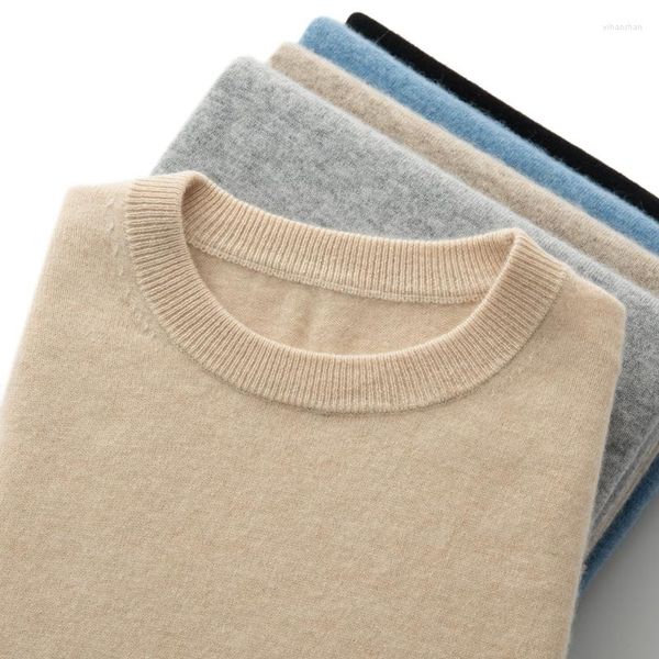 T-shirt da uomo Maglione in puro cashmere T-shirt da uomo a maniche corte con scollo tondo da uomo T-shirt da canotta di base primavera ed estate