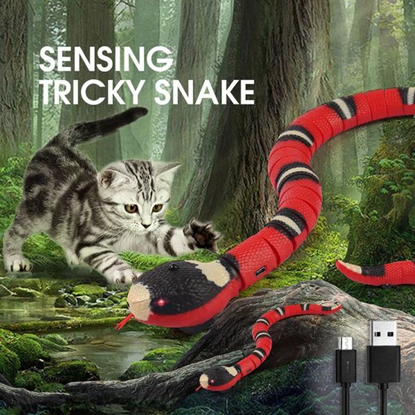 Giocattoli Induzione intelligente Evitamento degli ostacoli Serpente Giocattolo per animali domestici Simulazione interattiva elettronica automatica Rettile Gatto Cane Regali per bambini