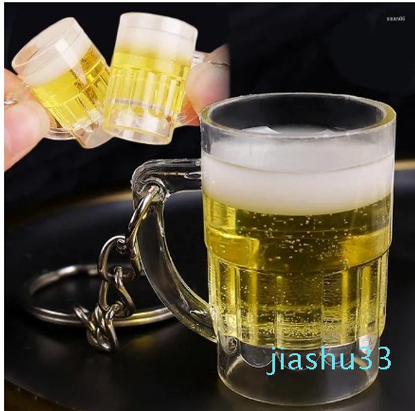 Keychain Artificial Beer Cup Creative Acrylic Mini Wine Keychain Fun Party Friends Gift Car Bag Holder