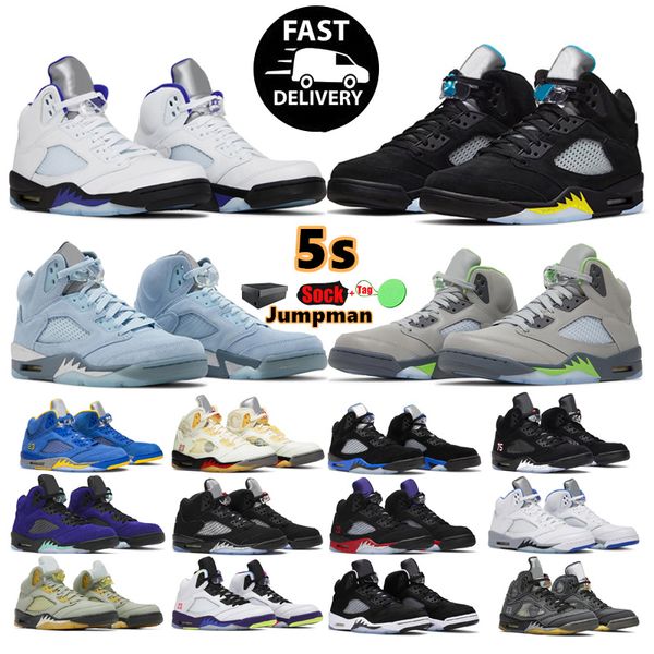 2024 Jumpman 5 5s Herren-Basketballschuhe Concord Off Noir UNC University Alternate Grape What The Aqua Fire Red Green Bean Easter Sail Herrentrainer Sportschuhe