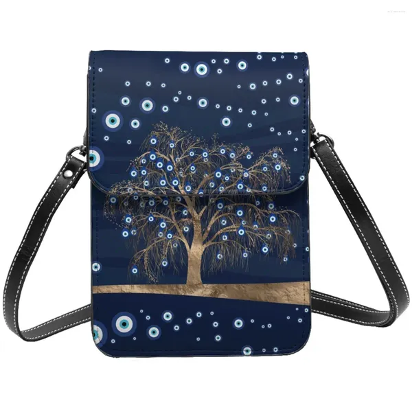 Abendtaschen Nazar Charm Tree Umhängetasche Evil Eye Büro weiblich Handy Mode lustig Leder