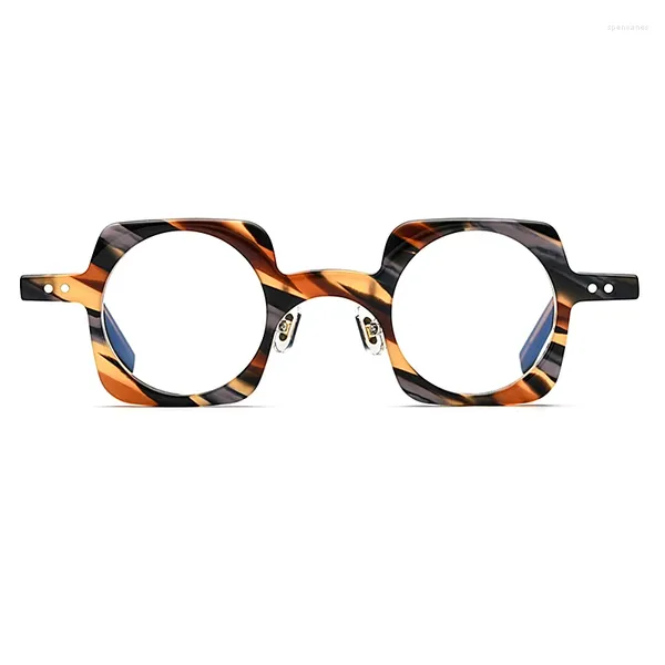 Sonnenbrillenrahmen Vintage Farbe Spleißen Acetat Brillengestell Gelee Stil Einzigartiges Design Hand Handwerk Myopie Optische Lesung Frauen Mann Hoch