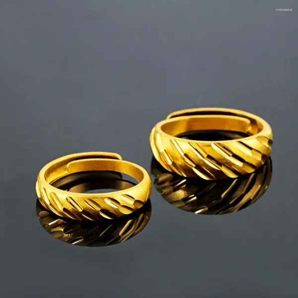 Cluster Ringe HOYON Original 24K Gold Farbe Mode Meteorschauer Paar Ring Öffnung Einstellbar Für Frau Schmuck Hochzeit Geschenk