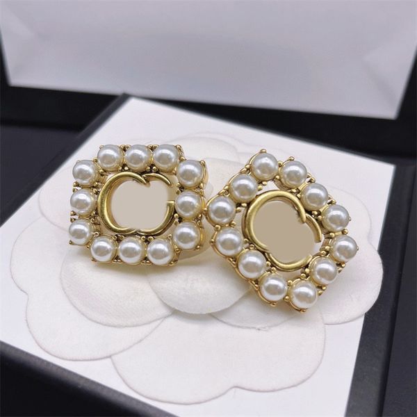 Orecchini classici di design gioielli da donna orecchini di lusso cuore perla orecchini di diamanti orecchini in oro placcato designer per le donne moda retrò brincos zb109