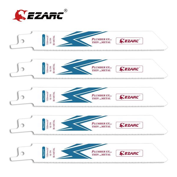 Teile Ezarc 5pcs Hubkolbensägen Blade Bimetal Cobalt Sabre Saw Saw Blades für Thinmedium Metall Schneiden 6 Zoll 150 mm R622PT 18TPI