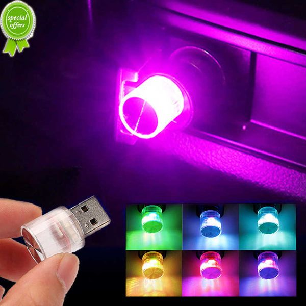 Novo Mini USB Carro LED Luz Ambiente Ambiente Interior Lâmpadas Decoração Ambiente Auto PC Computador Luz Portátil Plug Play