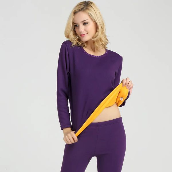 Damen-Thermo-Unterwäsche, Damen-Unterwäsche-Sets, Intim-Thermo-Unterwäsche, Winterkleidung, goldfarbenes Fleece, 2 Stück, große Größe von L bis 6XL, 231127