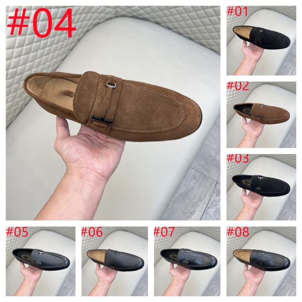 10 Modello Designer Monk Shoes Scarpe da uomo vere cuciture Moda Business Casual Party Daily Finta pelle scamosciata scozzese Fibbia singola Scarpa classica