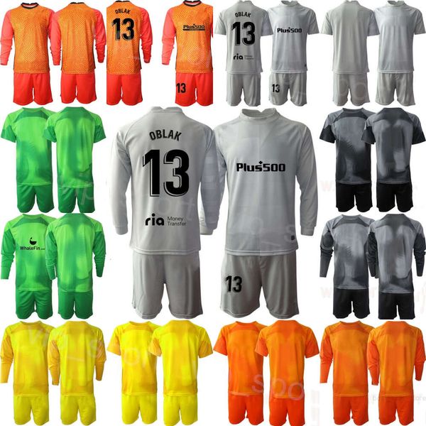 Club Team 22/23 Mens GK Atlético Madrids Futebol Thibaut Courtois Jersey Set Goleiro Manga Longa 13 Jan Oblak Ivo Grbic Antonio Adan David de Gea Camisa de Futebol Kits