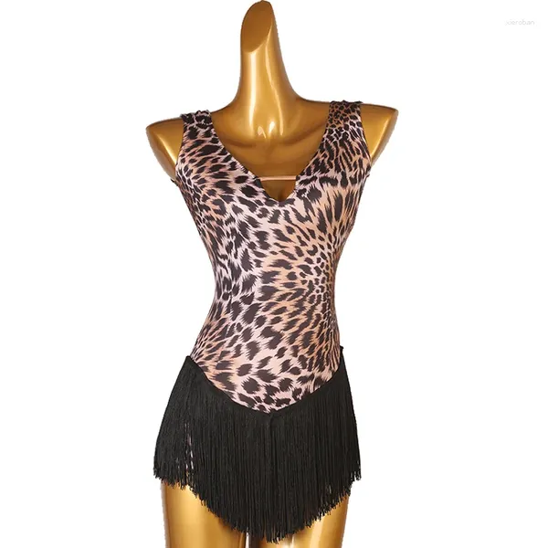 Abbigliamento da palcoscenico Vestito da pattinaggio di figura Donna Ragazza Ginnastica su ghiaccio Costume Leopardo personalizzato B226