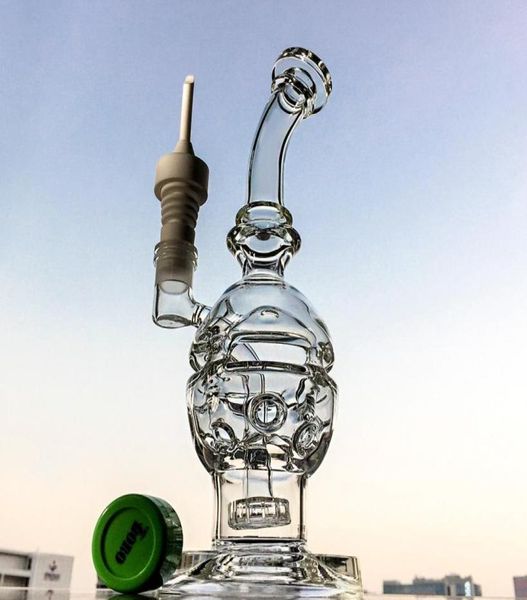 Faberge Yumurta Cam Bongs Duş Başlıkları Perc Su Boruları Hakemler Bongs Petrol Teçhizatları Açık Renk İsviçre Perc Recycler MFE0146598883