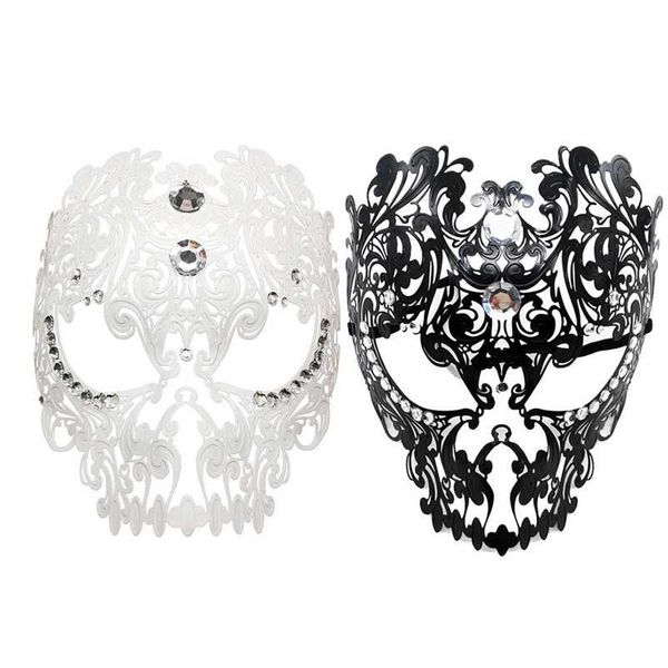 Parti Maskeleri Mask Mask Venedik Cosplay Openwork Desen Werreedon Fuardon Siyah Beyaz Masquerade Göz Kraliçesi FL Yüz Cadılar Bayramı Damlası Dh9bh