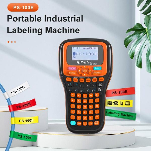 PS-100E Industriail Etiketleme Makinesi Otomatik Kesme Kablosuz Labeller Simialar Brother P-Touch Etiket Yazıcısı TZE231 Bant