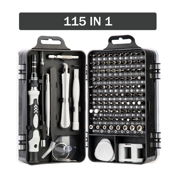 Cacciaviti Kit cacciavite Cacciavite di precisione 115 iIN 1 Torx Chiave esagonale magnetica Punta da trapano Cacciavite di riparazione fai da te Utensili manuali