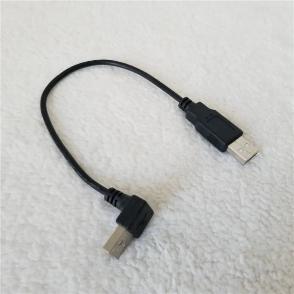 USB 2.0, 90 Grad nach oben abgewinkelt, auf USB-Typ-A-Stecker auf Stecker, Datenverlängerungskabel für Festplatten-PC-Gehäuse, Schwarz, 25 cm