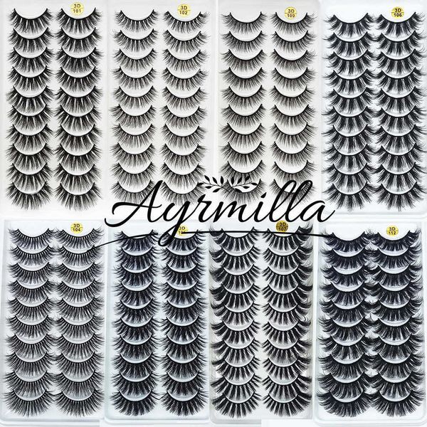 3 PCFalse Eyelashes 5/10Pairs Ciglia di visone 3D Ciglia naturali Drammatiche Ciglia finte Faux Cils Trucco All'ingrosso Estensione ciglia finte maquiagem Z0428