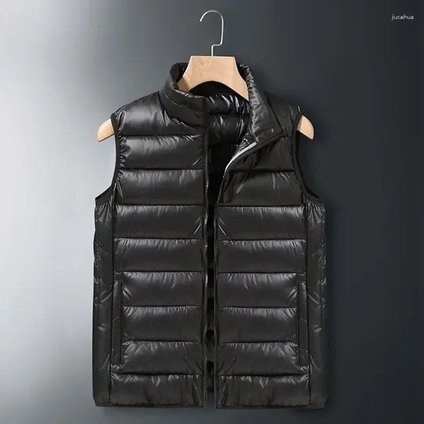 Gilet da uomo Gilet senza maniche caldo Gilet portatile ultraleggero in piumino di cotone leggero Giacca tascabile resistente all'acqua