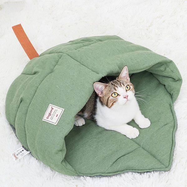 Carrier Soft Cat Sleep Sleep Sleep Gro's Dog's Dog's House Creative Leaf Leaf Accogliente accoglienti forniture per animali domestici Portante inverno Autunno Pieno caldo letto