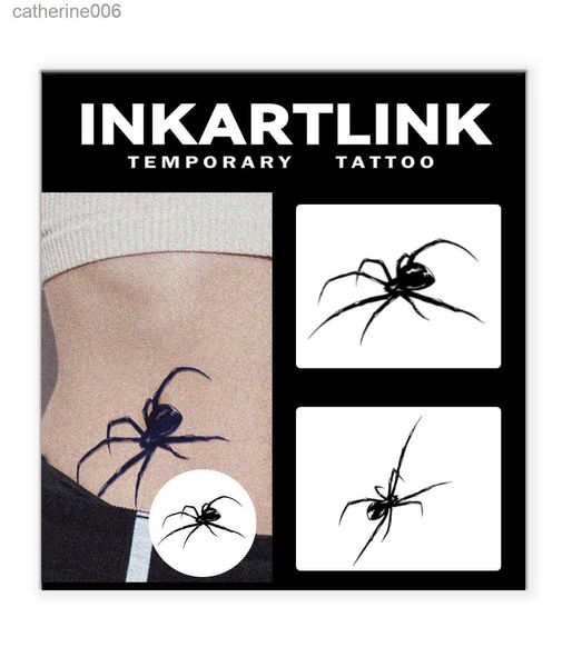 Tatuaggi Adesivi colorati per disegni Adesivo per tatuaggio temporaneo combinato ragno Dura 1-2 settimane Impermeabile e resistente agli sfregamentiL231128