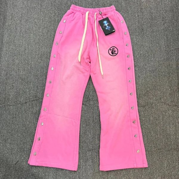 Calças oversized rosa lavadas homens mulheres 1 qualidade joggers sweatpants