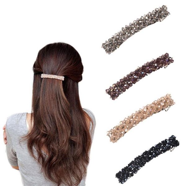 Moda coreana elegante grampos de cabelo cristal strass presilhas de cabelo para mulheres meninas acessórios de cabelo presente