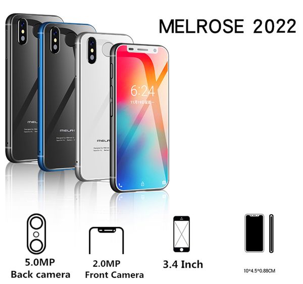 Оригинальный мини -мобильный телефон Melrose S9 Plus 4G LTE наименьшие смартфона 5MP камеры MTK6737 Квадратные квадроциклы Android Сотовые телефоны разблокированный идентификатор отпечатков пальцев Телефон Двойные карты