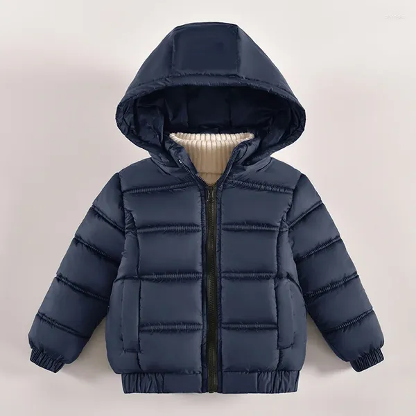 Jaquetas de inverno meninos algodão para baixo jaqueta para crianças casacos de pelúcia engrossar crianças quente com capuz outwear casaco 2 3 4 5 anos rússia menino