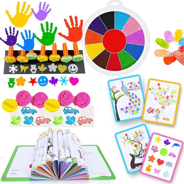 Desenho pintura suprimentos crianças lavável dedo pintura kits para crianças seguras não tóxicas crianças brinquedos jardim de infância diy arte 231127