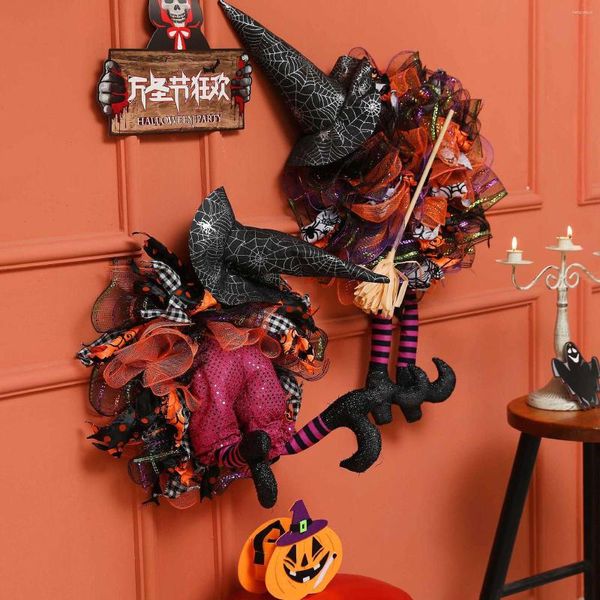 Flores decorativas Decorações de Halloween Garlands Bursh With With Whreat Party Pinging Ornamento pendurado para lojas de casa