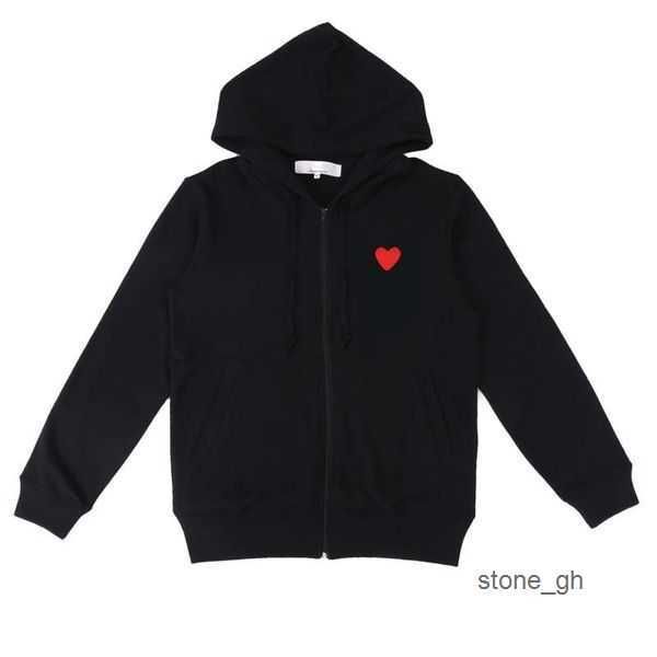 Comme de Garcon Herren Hoodies Sweatshirts 2023 Zipper Hooded Play Sweatshirt Commes Hoodie Cardigan Des Small Red Heart Garcons Standard und Fleece XHVO