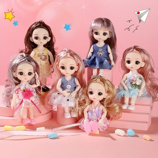 Dolls Mini BJD para meninas de aniversário de aniversário de meninas Doll Junta 16cm 112 Toys Full Set Idade 3 a 10 anos 230427