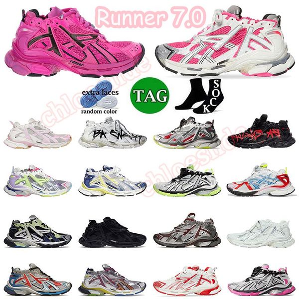 Scarpe eleganti Runner 7.0 Tracks Designer di lusso Scarpe da ginnastica nero bianco rosa blu Trasmetti senso retro runner 7 uomo donna BURGUNDY Sneakers da jogging camminando Dhgate 35-46