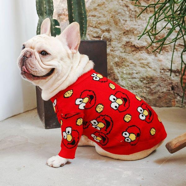 Jaquetas moda impressão buldogue francês suéter quente roupas para cães de estimação para cães samll dropshipping pc1405