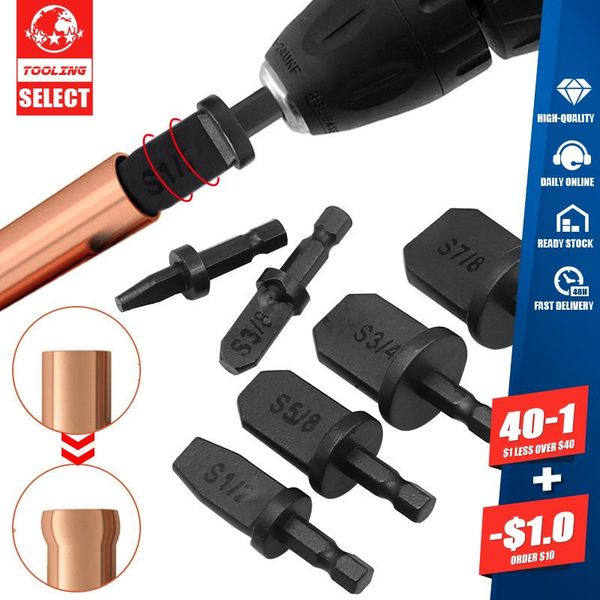 Gereedschap 6 peças expansor de tubo de aço de alto carbono preto polegada suporte de tubo ar condicionado tubo de cobre ferramenta de expansão conjunto de dispositivos de queima