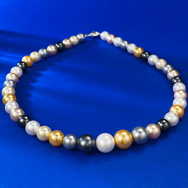 Винтажное ожерелье с пресноводным жемчугом и бриллиантами, 100% настоящее серебро 925 пробы, обручальное свадебное ожерелье-чокер для женщин, ювелирные изделия