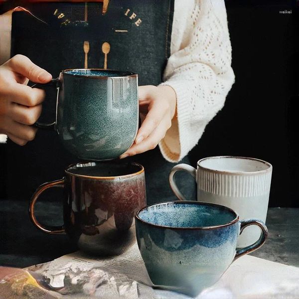 Tazze Tazza d'acqua per uso domestico retrò creativa Tazza di tendenza in ceramica micro-difettosa Tazze da caffè semplici giapponesi