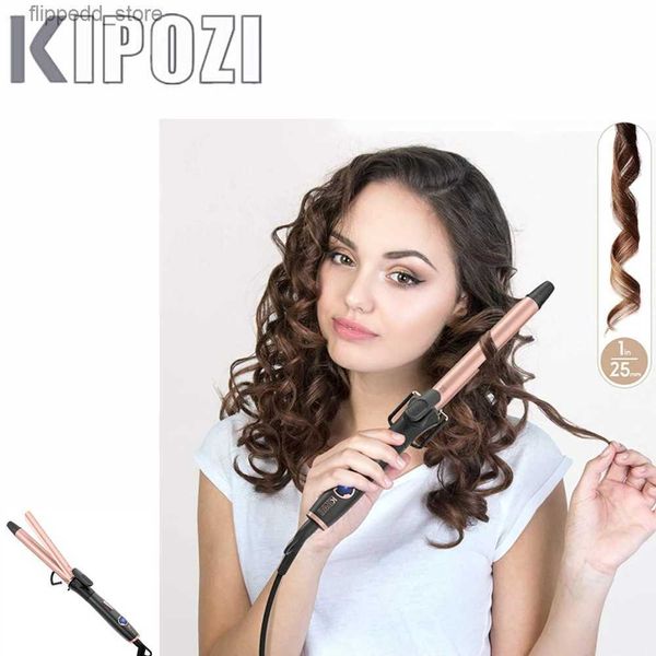 Curling Irons KIPOZI Professional Hair Curling Iron 25mm 30mm Cabelo Aquecimento Instantâneo 60Min Auto Off Segurança Modelador de Cabelo LCD Display Digital Q231128