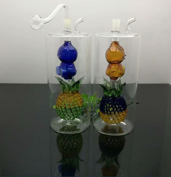 Glaspfeifen Rauchmanufaktur Mundgeblasene Wasserpfeife Große, stille Wasserpfeifenflasche in Ananasform