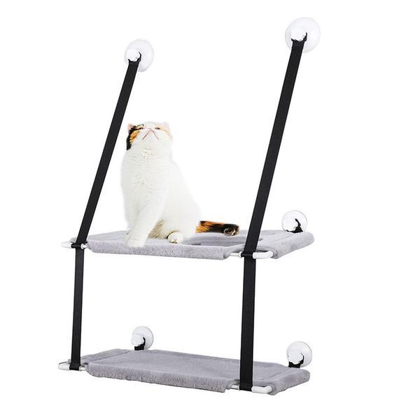 Esteiras para gato e cachorro, rede para janela, poleiro para gatos grandes e gordos, assento de descanso, prateleiras de rede, botão resistente e resistente, ventosas