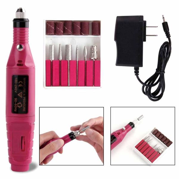 Аксессуары для ногтевой бурины 1Set Power Power Electric Manicure Machine Pen Pedicure File 6