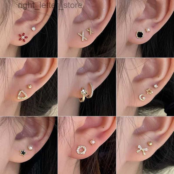 Stud Fashion New 925 Silver Needles Hipoalergênico Pequeno Brilhante Zircão Brincos para Mulheres Bonito Doce Simples Orelha Piercing Jóias YQ231128