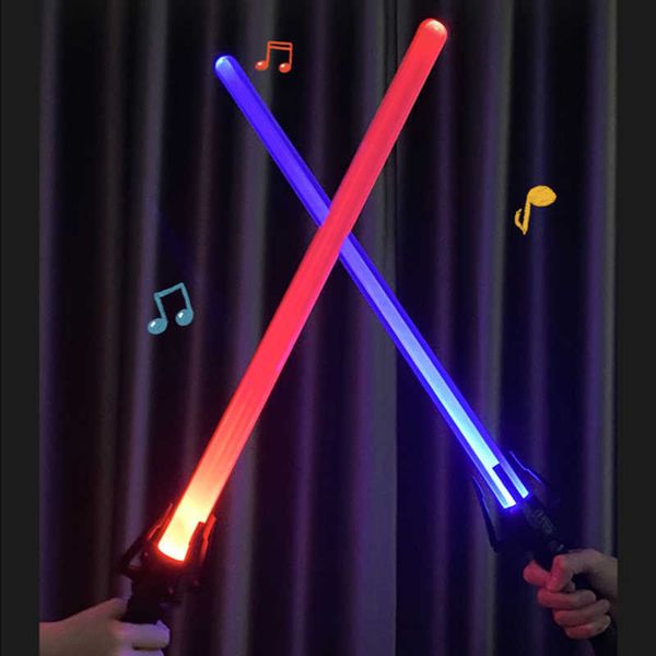 LED Swords/Guns 1Pc 80cm RGB Lightsaber Laser Toys Light Saber Bambini Soundfonts Regalo