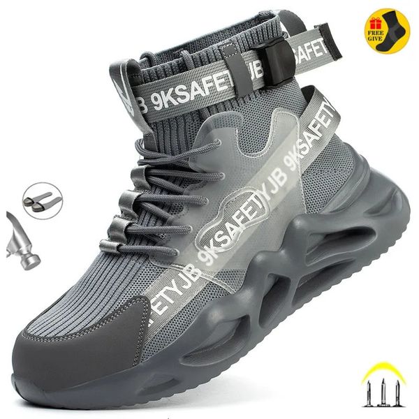 Stivali Uomo Scarpe Antinfortunistiche Antiforatura Lavoro Sneakers Leggere da Uomo Puntale in Acciaio Indistruttibile 231128