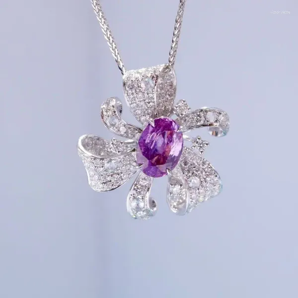 Küme halkaları sfl2023 pembe safir yüzük gerçek saf 18k doğal padparadscha değerli taşları 1.14ct elmas taş kadın