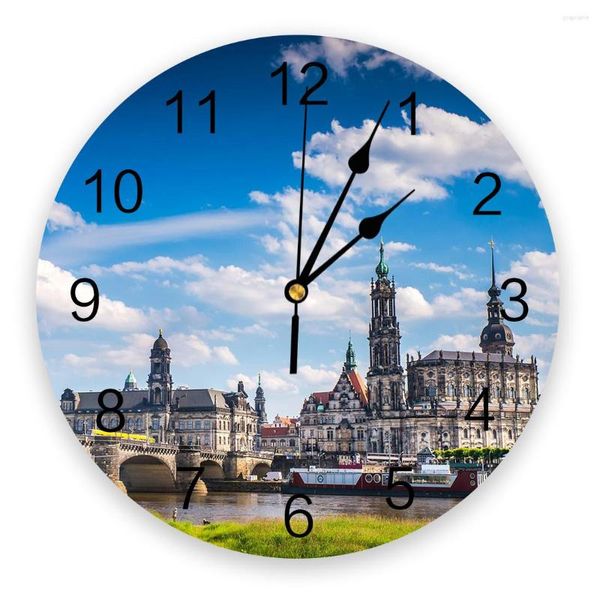 Wanduhren Ston Altstadt Deutschland Europa PVC Uhr Modernes Design Wohnzimmer Dekoration Home Decore Digital