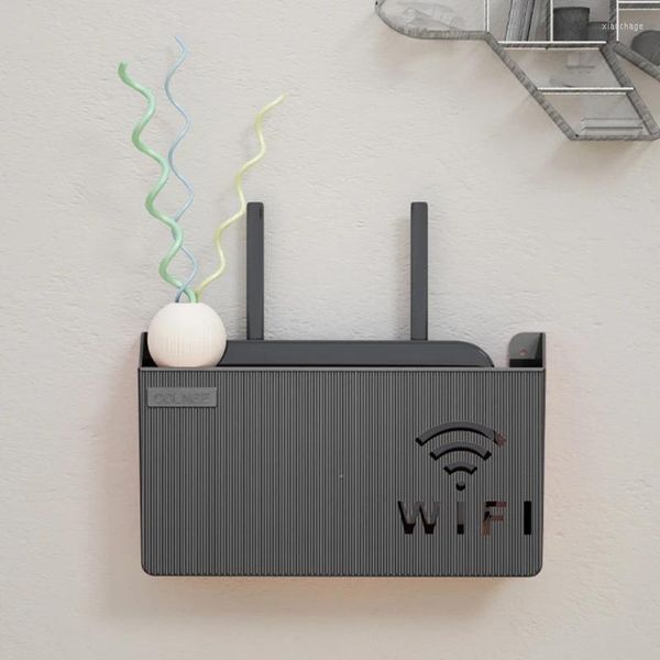 Hooks wandmontierte drahtlose WiFi-Router Regal Abs Kunststofflagerbox Kabelstärkeklasse für Medienboxen Spielekonsole
