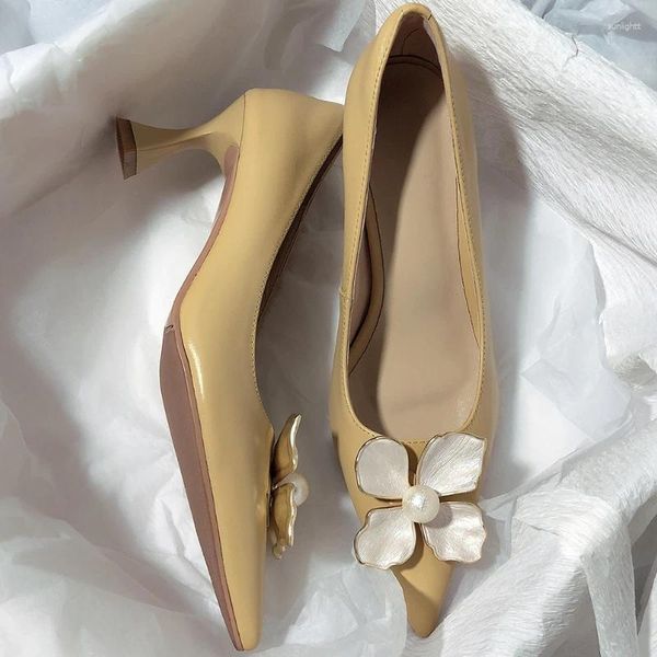 Модельные туфли, милые свадебные туфли с цветочным принтом для женщин, осенние винтажные туфли-лодочки с острым носком для подружек невесты на высоком каблуке, вечерние туфли-лодочки Sapatos Femininos Elegantes
