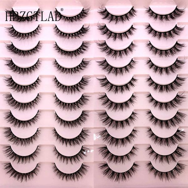 3 PCFalse Eyelashes New 10 Pairs 3D Faux Visone Capelli Ciglia finte Ciglia naturali disordinate Crisscross Wispy Fluffy Lashes Extension Eye Makeup Tools Z0428